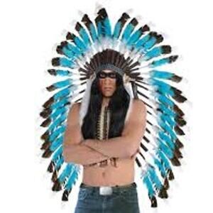 Deluxe Feather Headdress Indian Snow Wolf Halloween Costume Prop Used